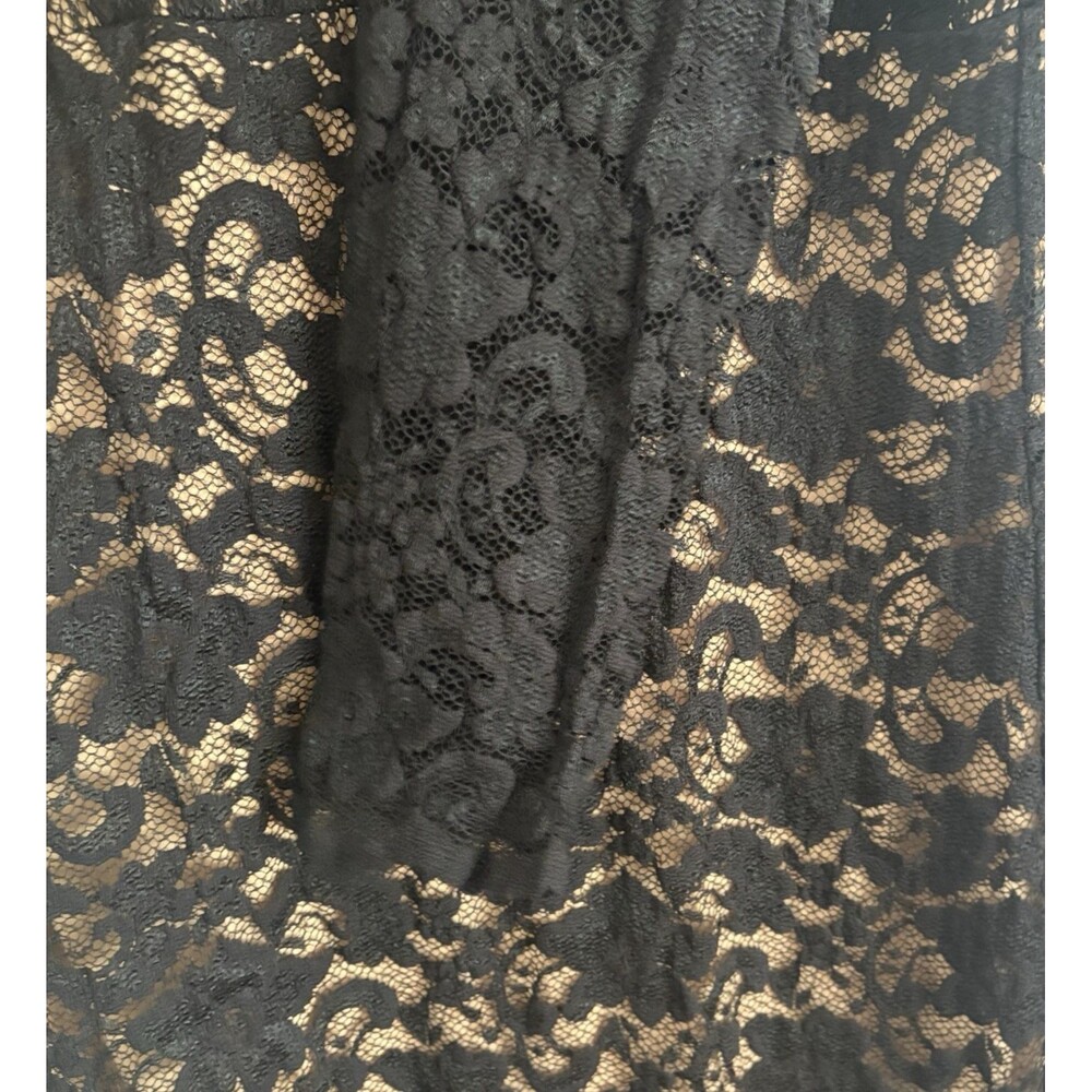 Karen Kane Womens Dress Size XL Brown Lace Floral Scalloped Sheath V-Neck NWT - Picture 5 of 15